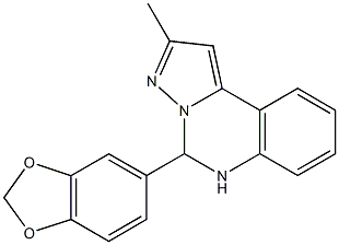 5-(1,3-benzodioxol-5-yl)-2-methyl-5,6-dihydropyrazolo[1,5-c]quinazoline Struktur