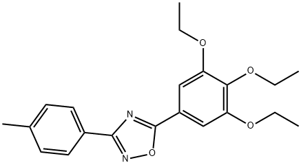 3-(4-methylphenyl)-5-(3,4,5-triethoxyphenyl)-1,2,4-oxadiazole Struktur