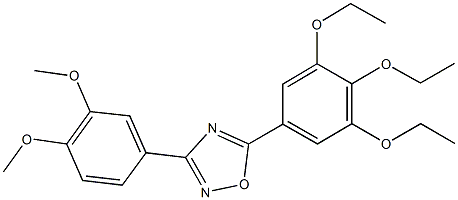 3-(3,4-dimethoxyphenyl)-5-(3,4,5-triethoxyphenyl)-1,2,4-oxadiazole Struktur