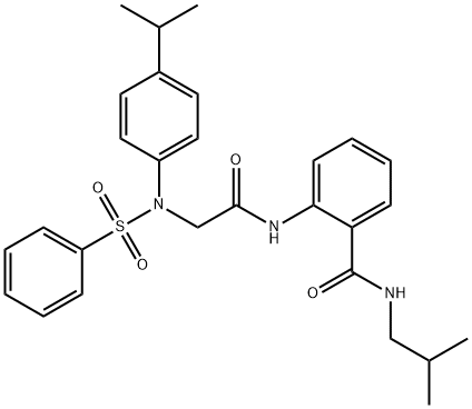 N-isobutyl-2-({[4-isopropyl(phenylsulfonyl)anilino]acetyl}amino)benzamide Struktur