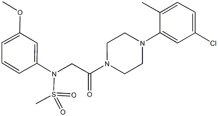 N-{2-[4-(5-chloro-2-methylphenyl)-1-piperazinyl]-2-oxoethyl}-N-(3-methoxyphenyl)methanesulfonamide Struktur