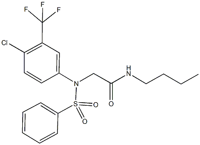 N-butyl-2-[4-chloro(phenylsulfonyl)-3-(trifluoromethyl)anilino]acetamide Struktur