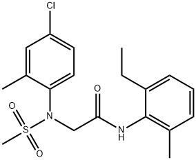 2-[4-chloro-2-methyl(methylsulfonyl)anilino]-N-(2-ethyl-6-methylphenyl)acetamide Struktur