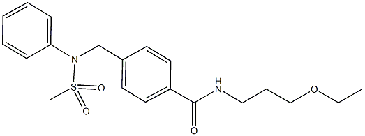 N-(3-ethoxypropyl)-4-{[(methylsulfonyl)anilino]methyl}benzamide Struktur