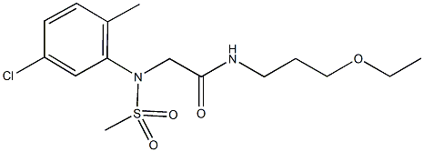 2-[5-chloro-2-methyl(methylsulfonyl)anilino]-N-(3-ethoxypropyl)acetamide Struktur