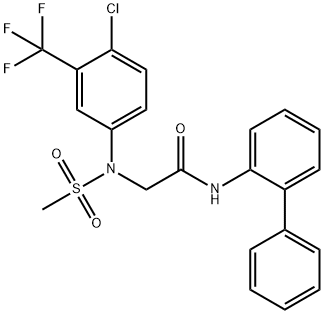 N-[1,1'-biphenyl]-2-yl-2-[4-chloro(methylsulfonyl)-3-(trifluoromethyl)anilino]acetamide Struktur