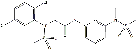 2-[2,5-dichloro(methylsulfonyl)anilino]-N-{3-[methyl(methylsulfonyl)amino]phenyl}acetamide Struktur