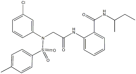 N-(sec-butyl)-2-[({3-chloro[(4-methylphenyl)sulfonyl]anilino}acetyl)amino]benzamide Struktur