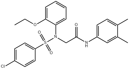 2-{[(4-chlorophenyl)sulfonyl]-2-ethoxyanilino}-N-(3,4-dimethylphenyl)acetamide Struktur