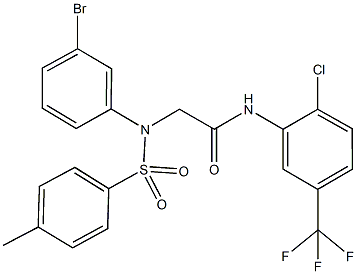 2-{3-bromo[(4-methylphenyl)sulfonyl]anilino}-N-[2-chloro-5-(trifluoromethyl)phenyl]acetamide Struktur