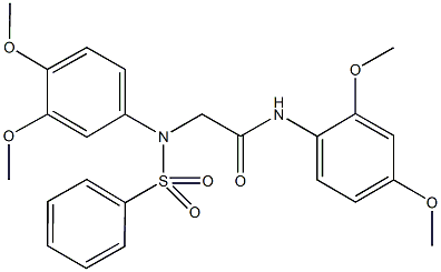 N-(2,4-dimethoxyphenyl)-2-{[(3,4-dimethoxyphenyl)sulfonyl]anilino}acetamide Struktur