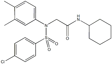 2-{[(4-chlorophenyl)sulfonyl]-3,4-dimethylanilino}-N-cyclohexylacetamide Struktur