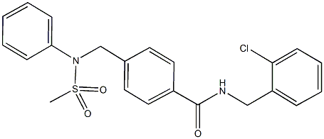 N-(2-chlorobenzyl)-4-{[(methylsulfonyl)anilino]methyl}benzamide Struktur