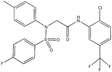 N-[2-chloro-5-(trifluoromethyl)phenyl]-2-{[(4-fluorophenyl)sulfonyl]-4-methylanilino}acetamide Struktur