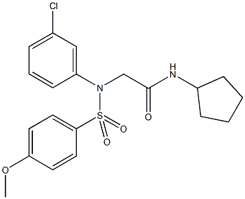 2-{3-chloro[(4-methoxyphenyl)sulfonyl]anilino}-N-cyclopentylacetamide Struktur