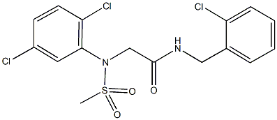 N-(2-chlorobenzyl)-2-[2,5-dichloro(methylsulfonyl)anilino]acetamide Struktur