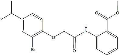 methyl 2-{[(2-bromo-4-isopropylphenoxy)acetyl]amino}benzoate Struktur