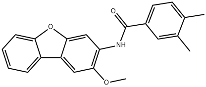 N-(2-methoxydibenzo[b,d]furan-3-yl)-3,4-dimethylbenzamide Struktur