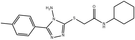 2-{[4-amino-5-(4-methylphenyl)-4H-1,2,4-triazol-3-yl]sulfanyl}-N-cyclohexylacetamide Struktur