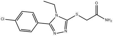 2-{[5-(4-chlorophenyl)-4-ethyl-4H-1,2,4-triazol-3-yl]sulfanyl}acetamide Struktur