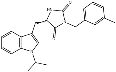 5-[(1-isopropyl-1H-indol-3-yl)methylene]-3-(3-methylbenzyl)-2,4-imidazolidinedione Struktur