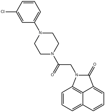 1-{2-[4-(3-chlorophenyl)-1-piperazinyl]-2-oxoethyl}benzo[cd]indol-2(1H)-one Struktur