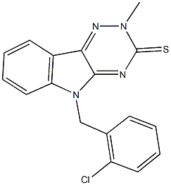 5-(2-chlorobenzyl)-2-methyl-2,5-dihydro-3H-[1,2,4]triazino[5,6-b]indole-3-thione Struktur