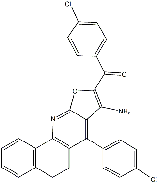 [8-amino-7-(4-chlorophenyl)-5,6-dihydrobenzo[h]furo[2,3-b]quinolin-9-yl](4-chlorophenyl)methanone Struktur