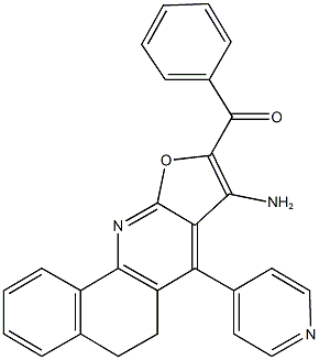 [8-amino-7-(4-pyridinyl)-5,6-dihydrobenzo[h]furo[2,3-b]quinolin-9-yl](phenyl)methanone Struktur