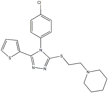 1-(2-{[4-(4-chlorophenyl)-5-(2-thienyl)-4H-1,2,4-triazol-3-yl]sulfanyl}ethyl)piperidine Struktur