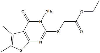 ethyl [(3-amino-5,6-dimethyl-4-oxo-3,4-dihydrothieno[2,3-d]pyrimidin-2-yl)sulfanyl]acetate Struktur