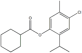 4-chloro-2-isopropyl-5-methylphenyl cyclohexanecarboxylate Struktur