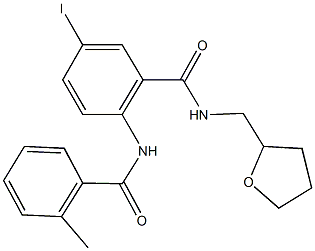 5-iodo-2-[(2-methylbenzoyl)amino]-N-(tetrahydrofuran-2-ylmethyl)benzamide Struktur