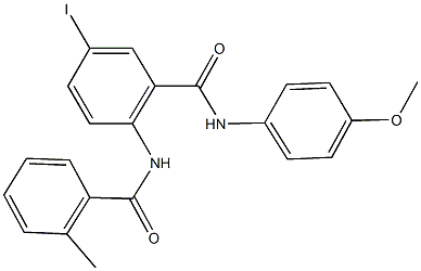 5-iodo-N-(4-methoxyphenyl)-2-[(2-methylbenzoyl)amino]benzamide Struktur