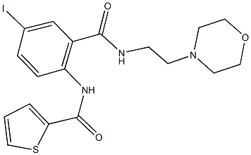 N-(4-iodo-2-{[(2-morpholin-4-ylethyl)amino]carbonyl}phenyl)thiophene-2-carboxamide Struktur