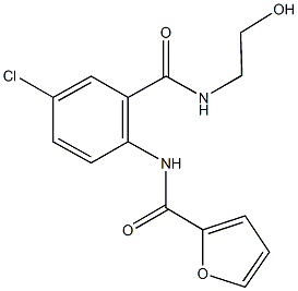 N-(4-chloro-2-{[(2-hydroxyethyl)amino]carbonyl}phenyl)-2-furamide Struktur