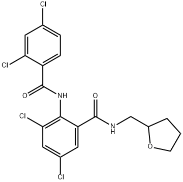 3,5-dichloro-2-[(2,4-dichlorobenzoyl)amino]-N-(tetrahydro-2-furanylmethyl)benzamide Struktur