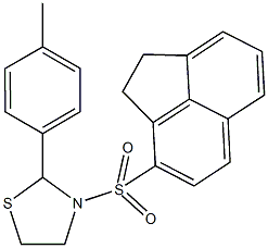 3-(1,2-dihydroacenaphthylen-3-ylsulfonyl)-2-(4-methylphenyl)-1,3-thiazolidine Struktur