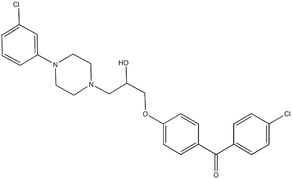 (4-chlorophenyl)(4-{3-[4-(3-chlorophenyl)-1-piperazinyl]-2-hydroxypropoxy}phenyl)methanone Struktur