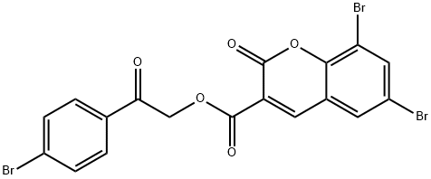 2-(4-bromophenyl)-2-oxoethyl 6,8-dibromo-2-oxo-2H-chromene-3-carboxylate Struktur