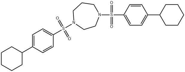 1,4-bis[(4-cyclohexylphenyl)sulfonyl]-1,4-diazepane Struktur