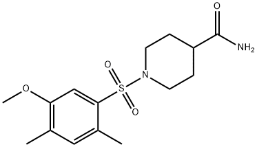 1-[(5-methoxy-2,4-dimethylphenyl)sulfonyl]-4-piperidinecarboxamide Struktur