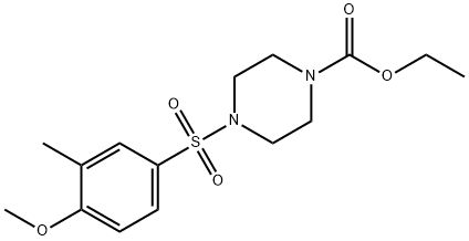 ethyl 4-[(4-methoxy-3-methylphenyl)sulfonyl]-1-piperazinecarboxylate Struktur