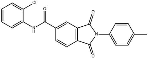 N-(2-chlorophenyl)-2-(4-methylphenyl)-1,3-dioxo-5-isoindolinecarboxamide Struktur