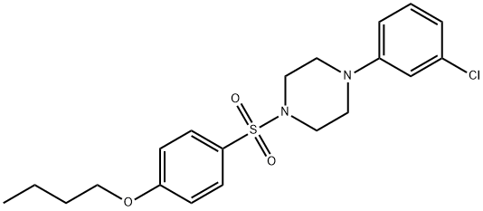 1-[(4-butoxyphenyl)sulfonyl]-4-(3-chlorophenyl)piperazine Struktur