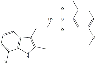 N-[2-(7-chloro-2-methyl-1H-indol-3-yl)ethyl]-5-methoxy-2,4-dimethylbenzenesulfonamide Struktur