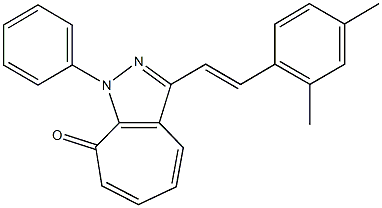 3-[2-(2,4-dimethylphenyl)vinyl]-1-phenylcyclohepta[c]pyrazol-8(1H)-one Struktur