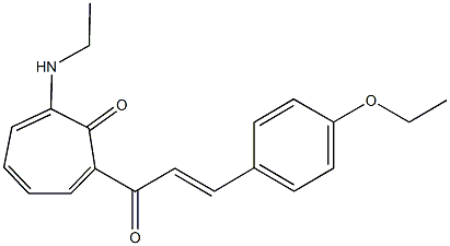 2-[3-(4-ethoxyphenyl)acryloyl]-7-(ethylamino)-2,4,6-cycloheptatrien-1-one Struktur