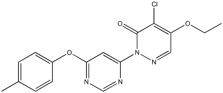 4-chloro-5-ethoxy-2-[6-(4-methylphenoxy)-4-pyrimidinyl]-3(2H)-pyridazinone Struktur