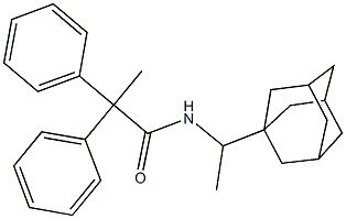 N-[1-(1-adamantyl)ethyl]-2,2-diphenylpropanamide Struktur